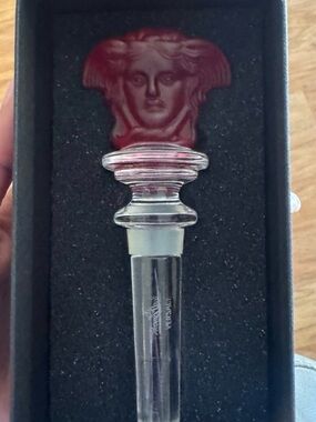 Versace Medusa Red Crystal Bottle Stopper Barware